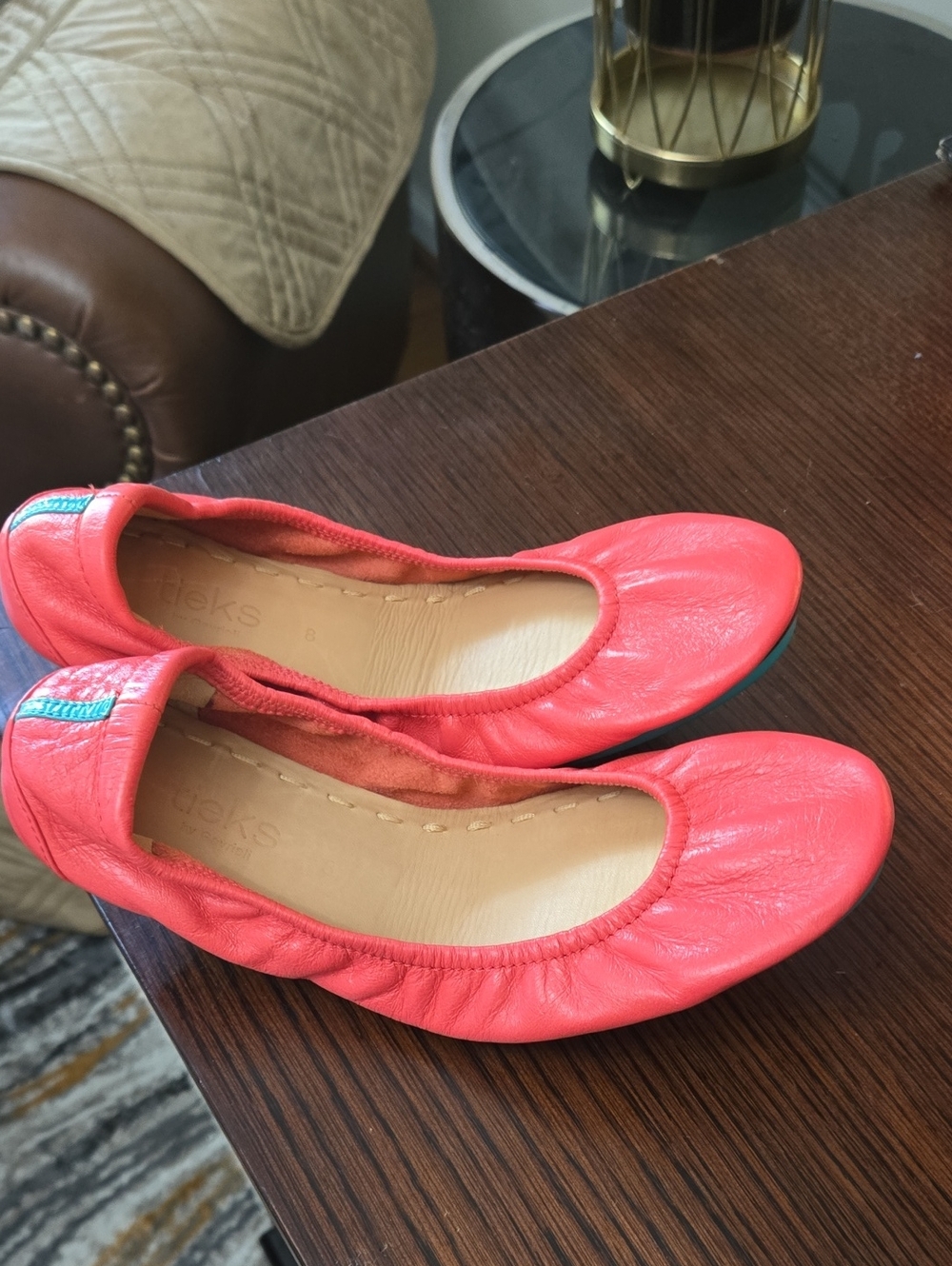Tieks Women’s sz 8 Coral Pink Foldable Ballet Flats